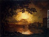 Firework Display at the Castel Sant' Angelo in Rome by Joseph Wright of Derby